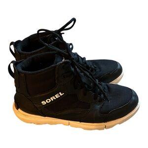Sorel Black High-Top Sneakers with White Sole